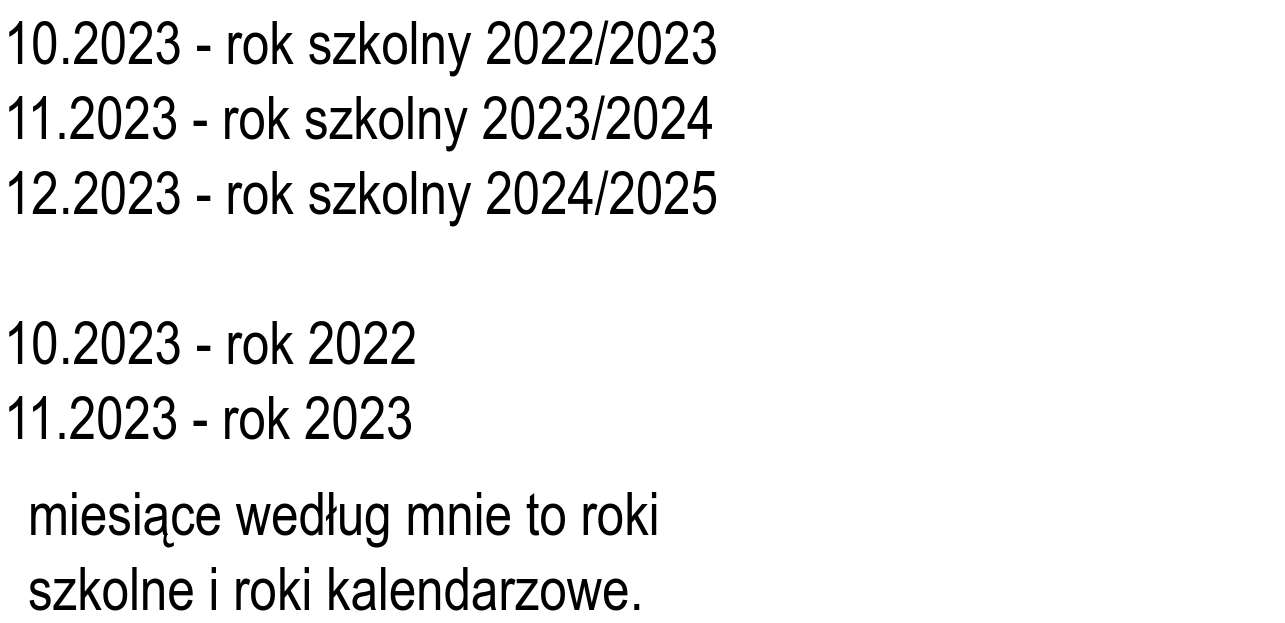 miesiące według mnie to roki szkolne puzzle online