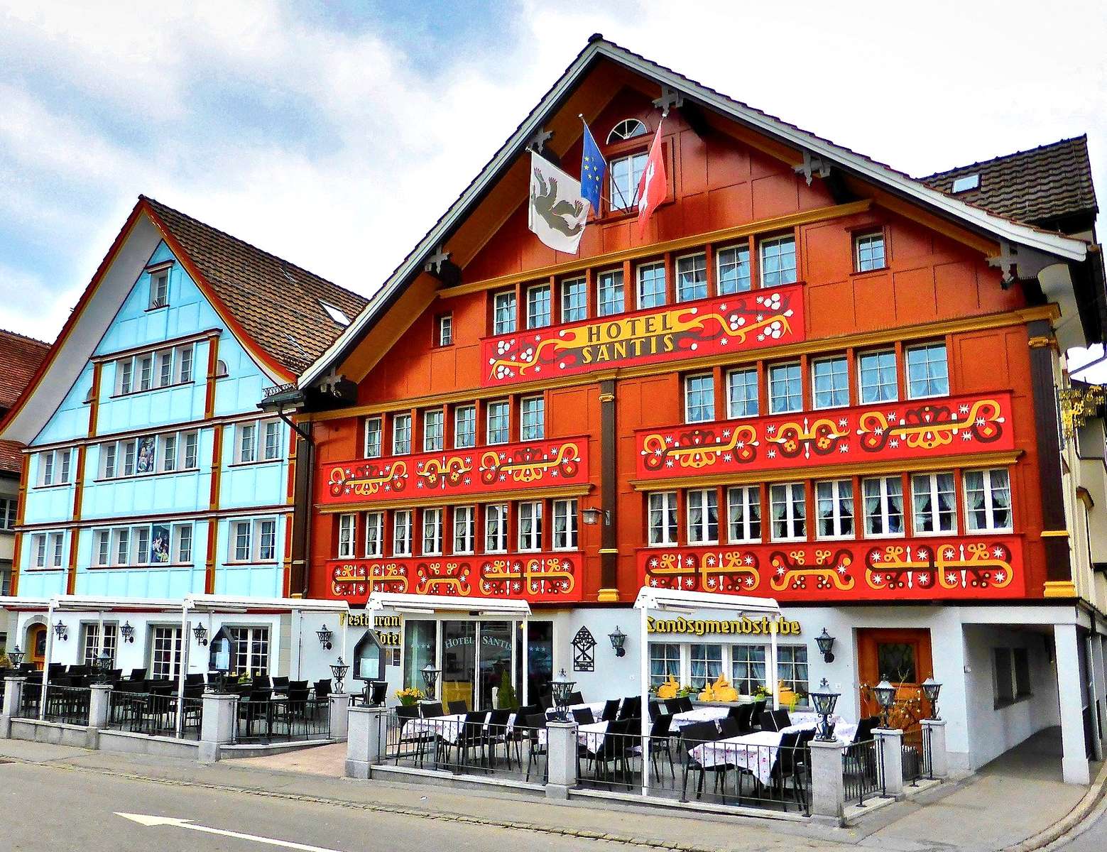 Romantyczny Hotel Säntis w Appenzell (Szwajcaria) puzzle online