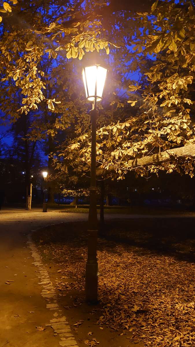 Praska jesienna latarnia wieczorna puzzle online