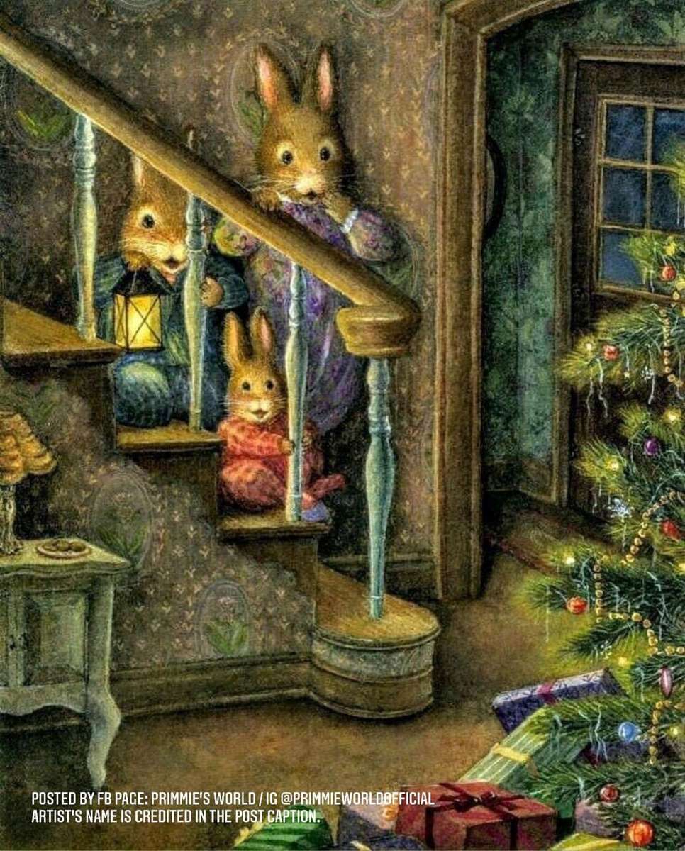 Święta Bożego Narodzenia z króliczą rodziną puzzle online