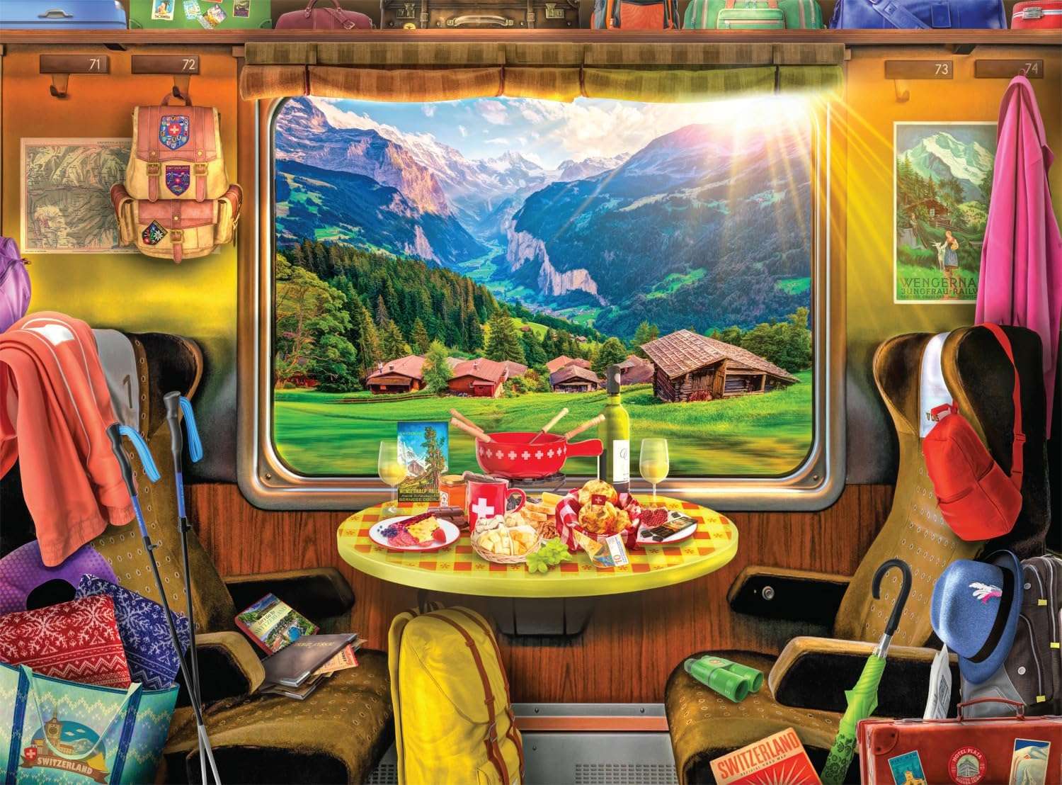 W pociągu. puzzle online