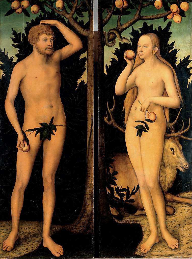 Cranach: Adam i Ewa puzzle online