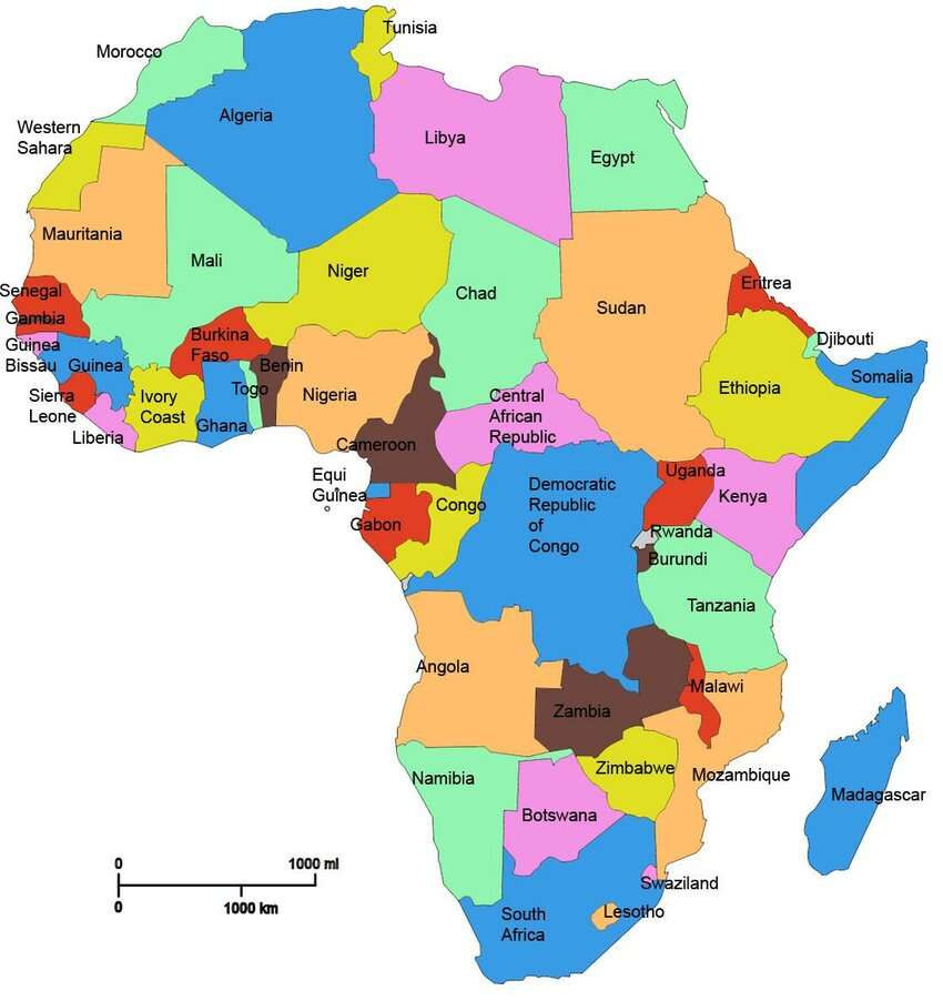 Kontynent Afrykański puzzle online