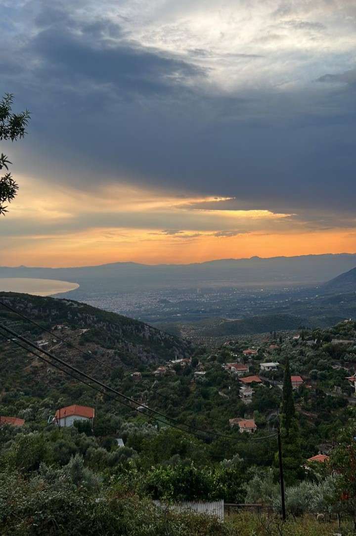 Grecja widok zachód słońca puzzle online