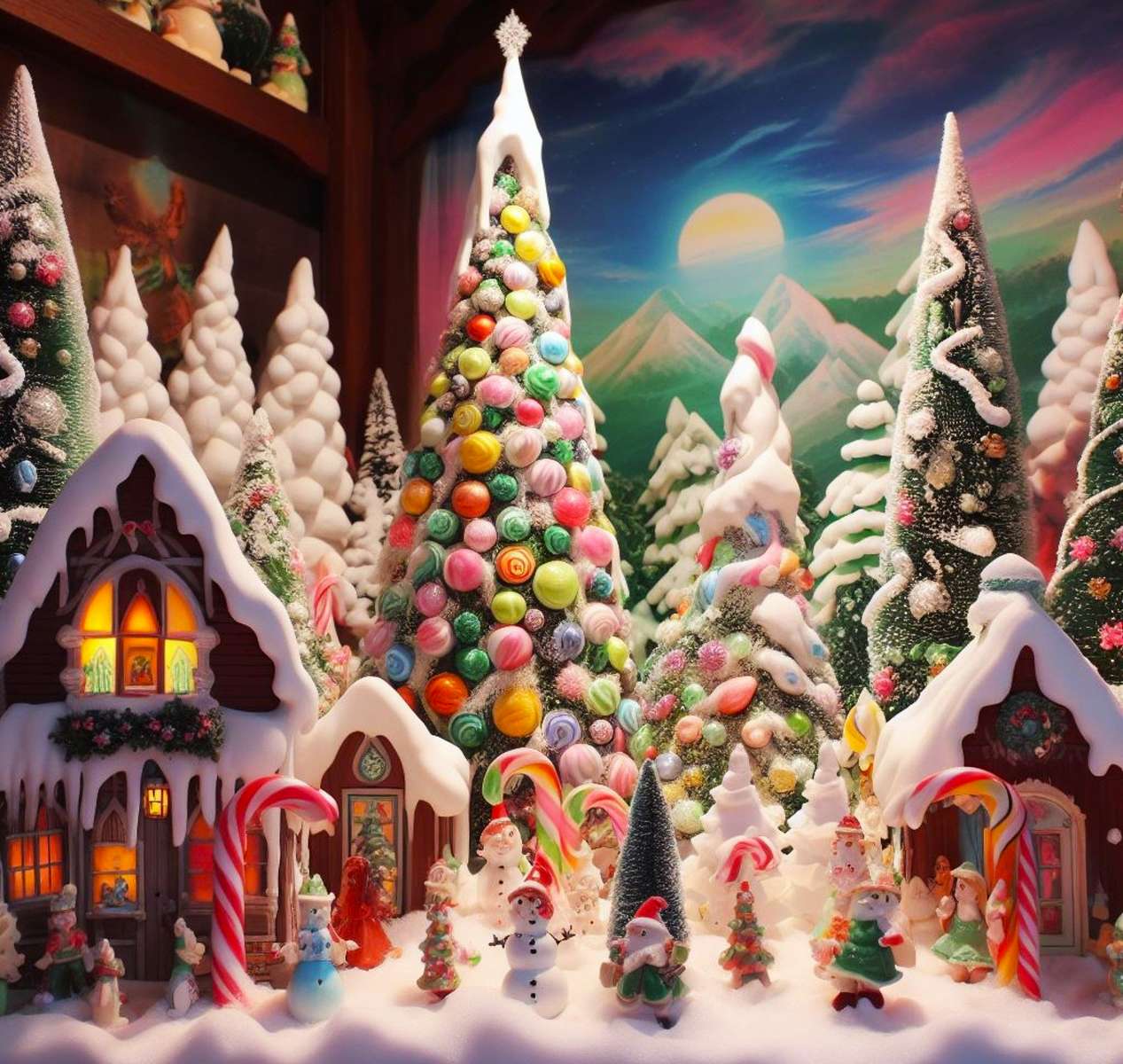 Cukrowe ozdoby na Boże Narodzenie puzzle online