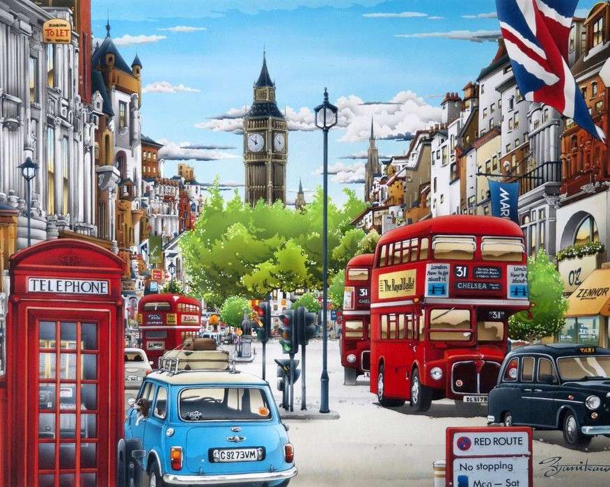 Pojazdy na ulicy w Londynie puzzle online