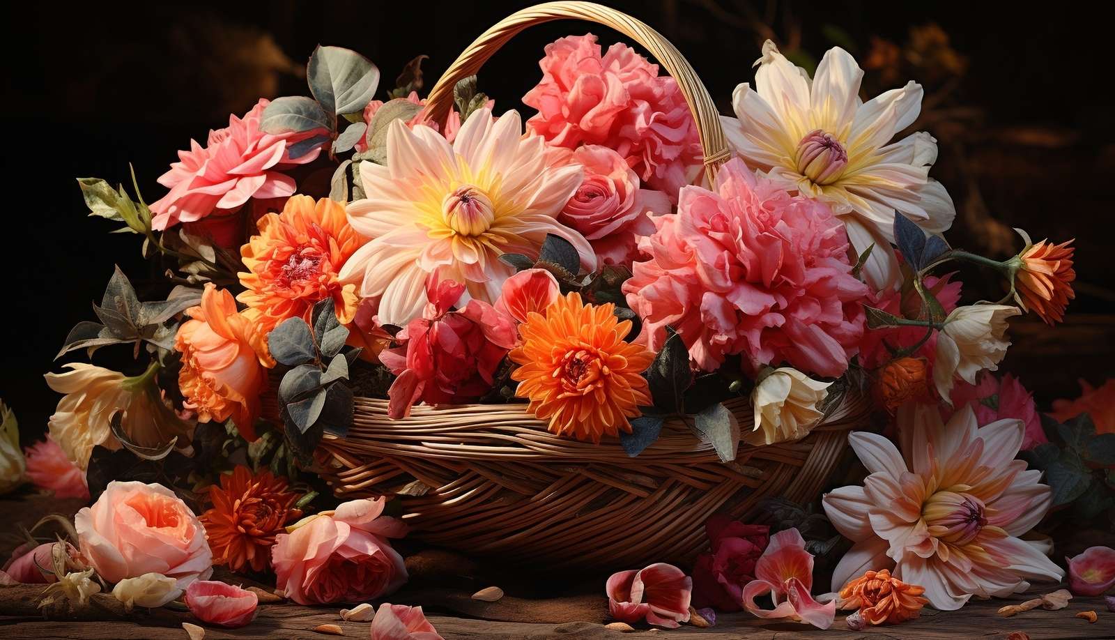 Bukiet bajecznie kolorowych kwiatów puzzle online