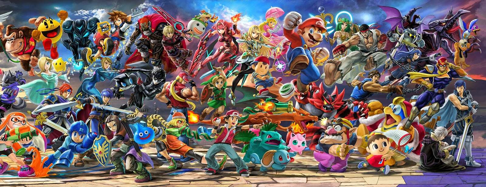 Mural Super Smash Bros Ultimate, po prawej puzzle online