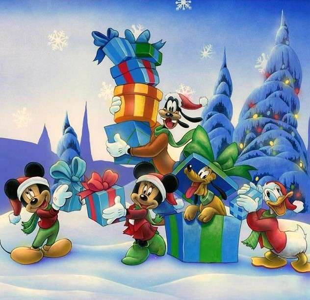 Myszki w zimę z bajki Disneya puzzle online