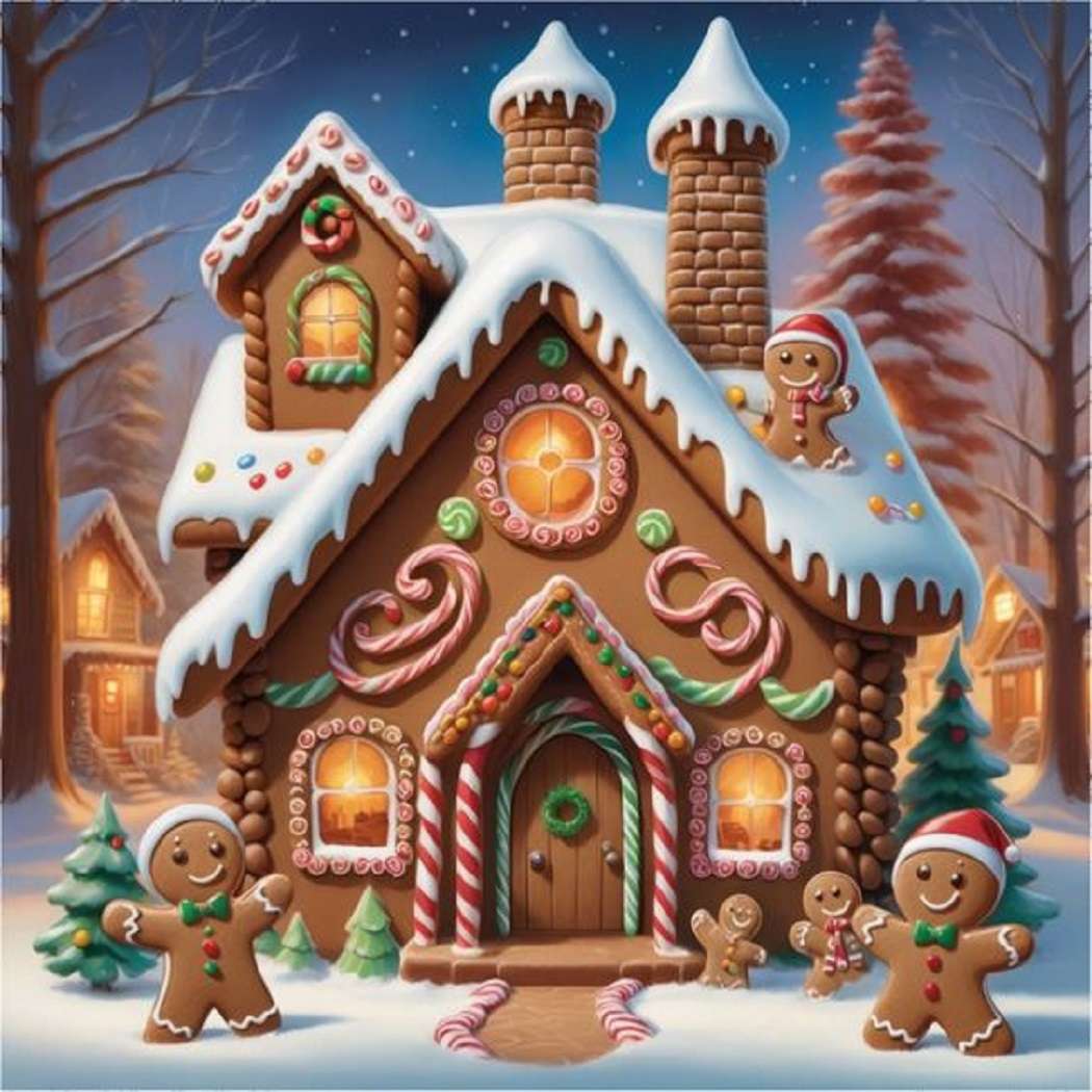 Czekoladowy dom na Boże Narodzenie puzzle online