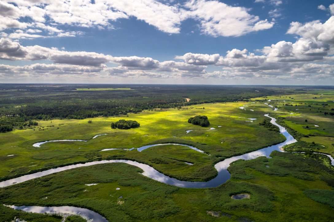 Meandry rzeki na łąkach puzzle online