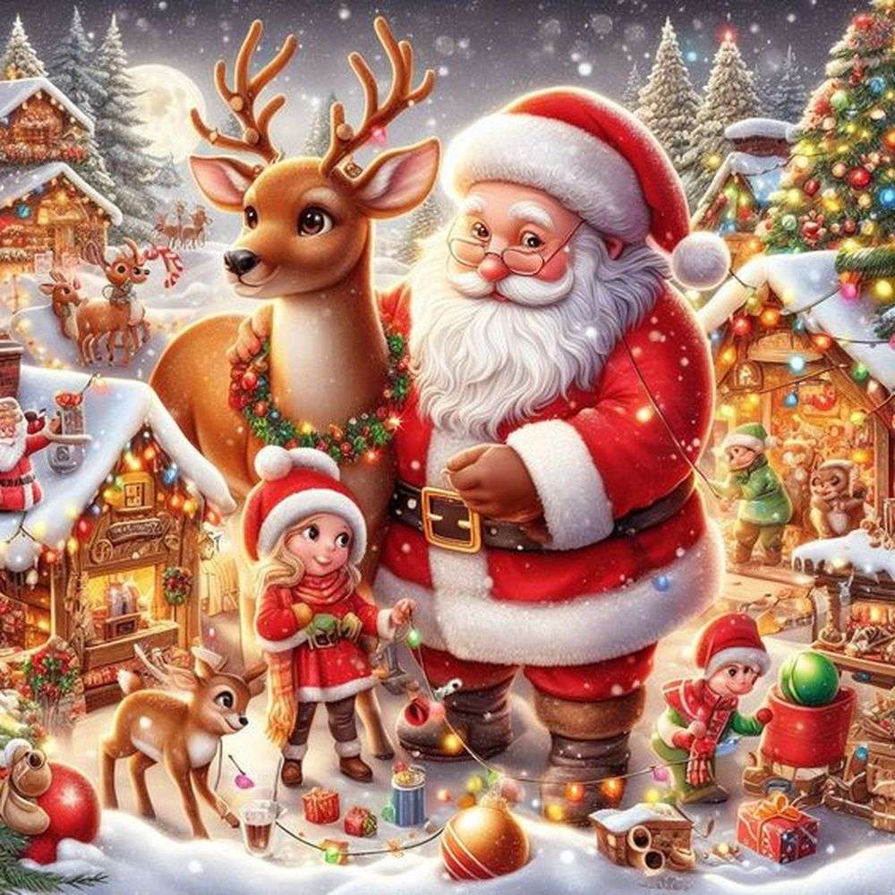 Święty Mikołaj przybywa do miasta puzzle online