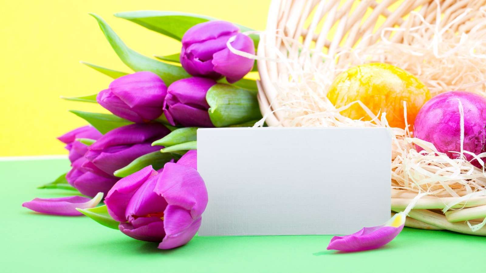 tulipany i pisanki puzzle online