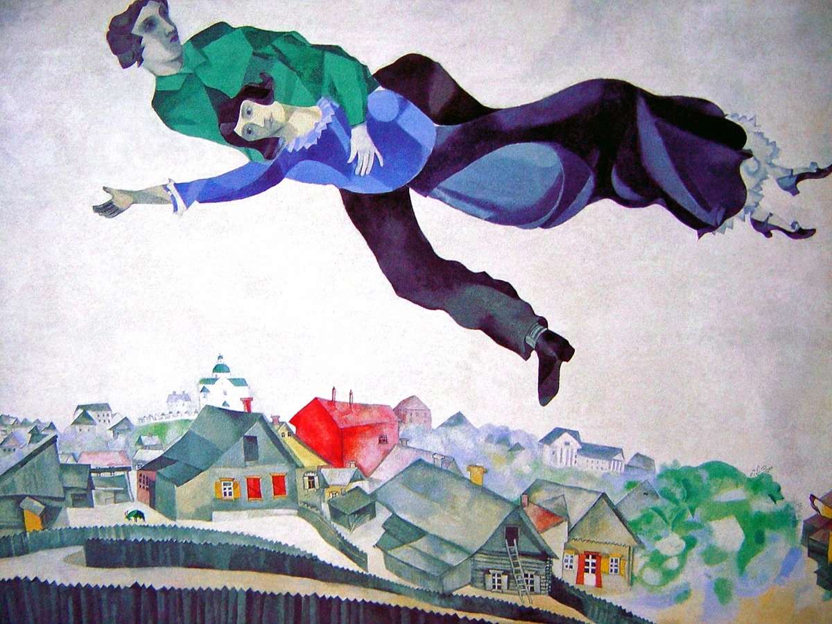 Marc Chagall: Nad miastem (1913) puzzle online