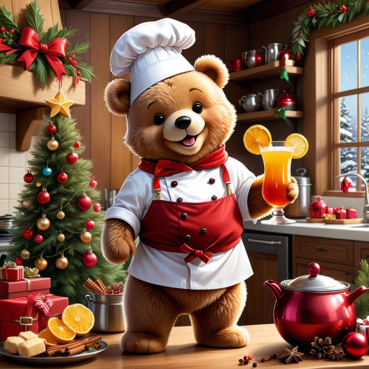 Niedźwiedź szefa kuchni puzzle online