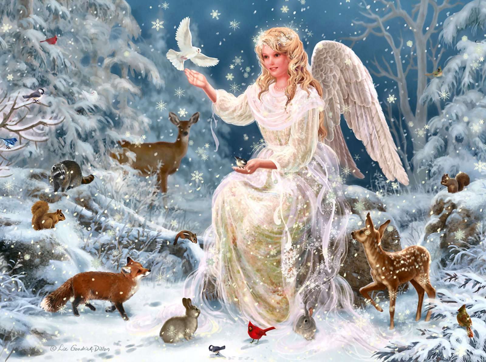 Anioł świąteczny puzzle online