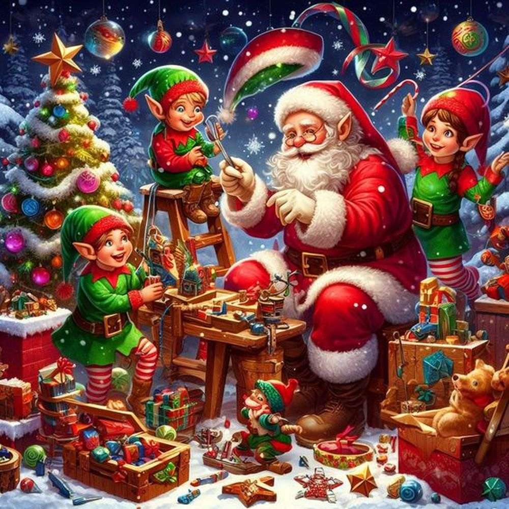 Świąteczne Elfy puzzle online
