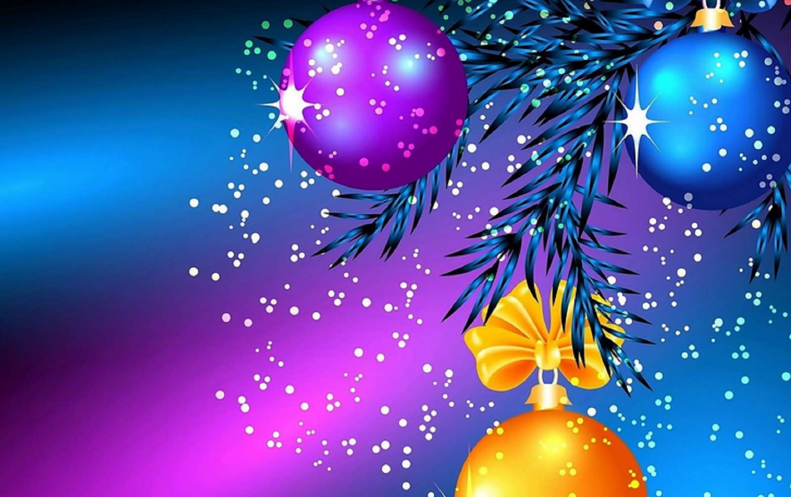 kolorowe piękne bombki świąteczne puzzle online