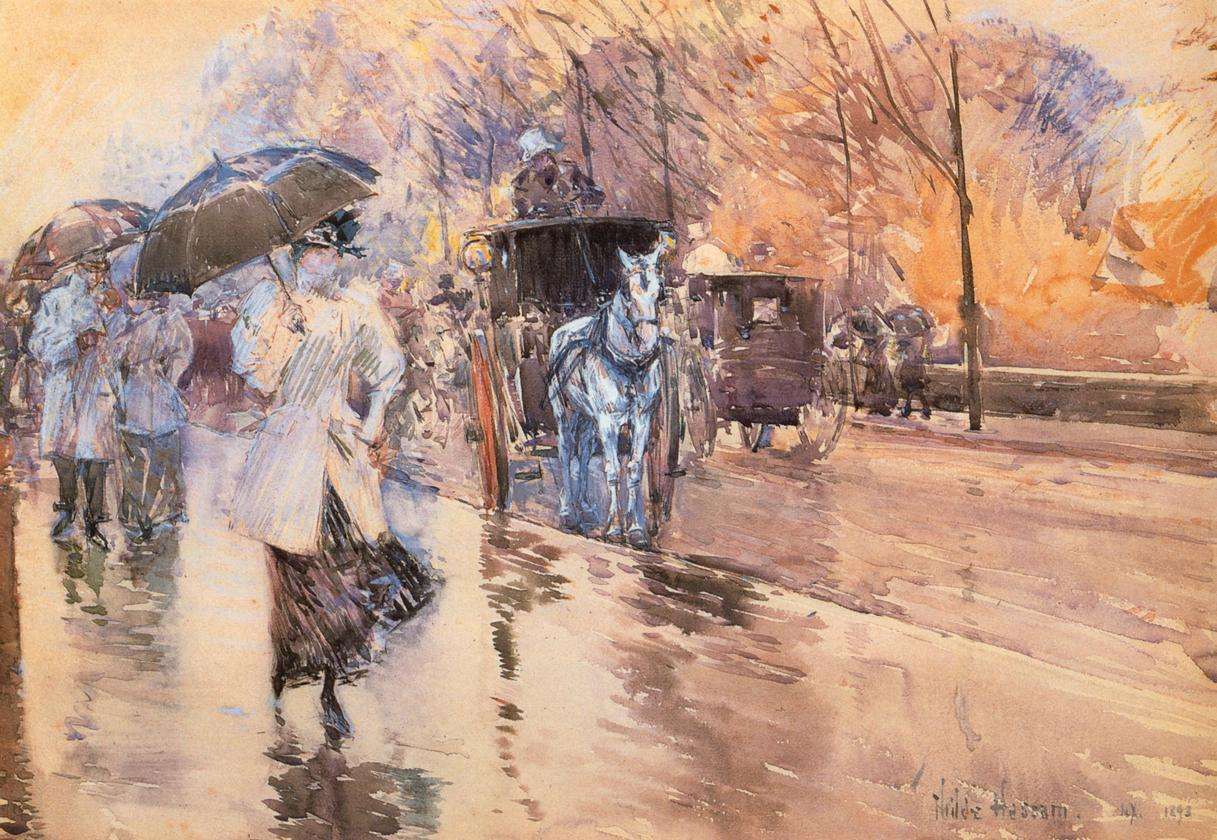 Childe Hassam „Deszczowy dzień na Piątej Alei”, 1893 puzzle online