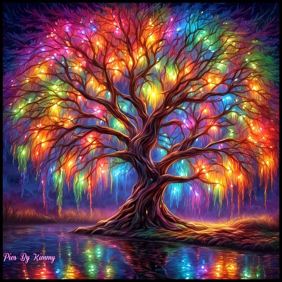 Kolorowe drzewo puzzle online