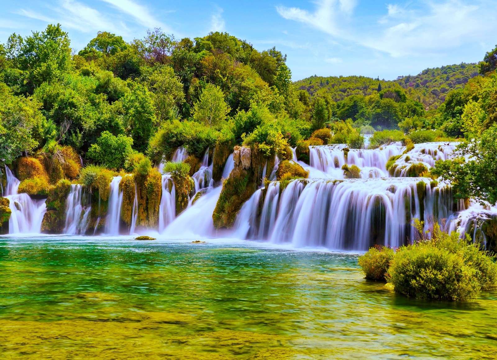 Wodospad w Parku Narodowym Krka w Chorwacji puzzle online