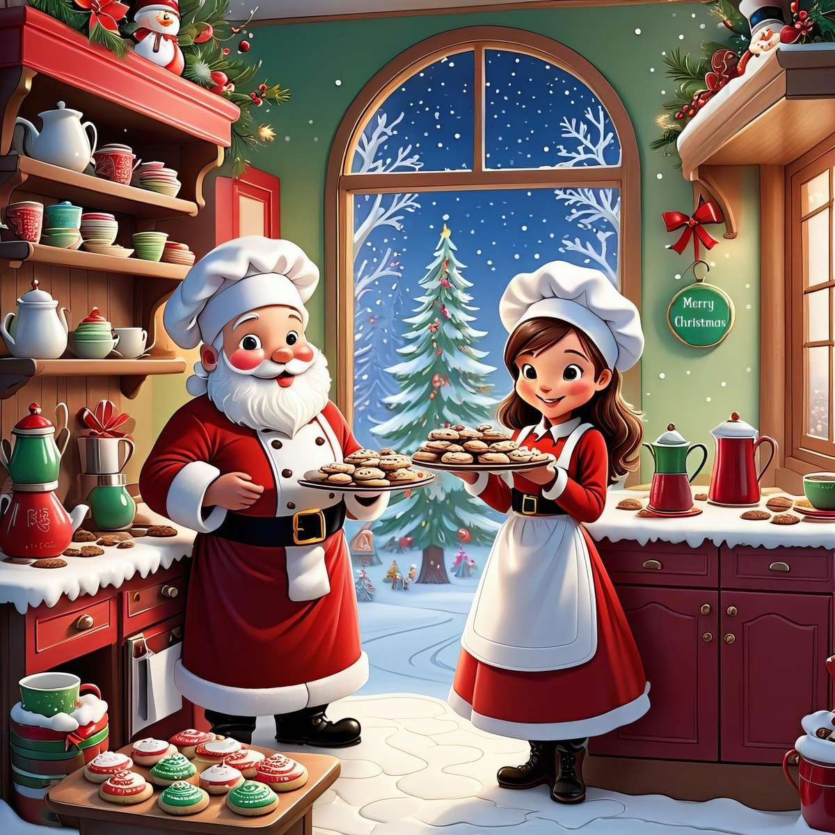 Zróbmy słodycze ze Świętym Mikołajem puzzle online