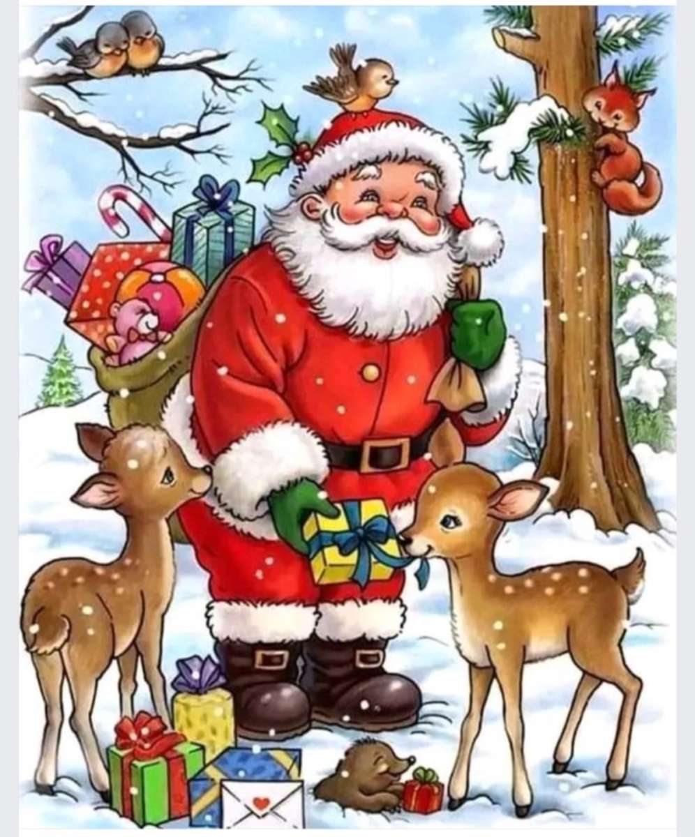 Santa and reindeer puzzle online