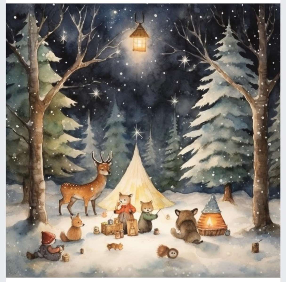 Święta Bożego Narodzenia w Lesie puzzle online