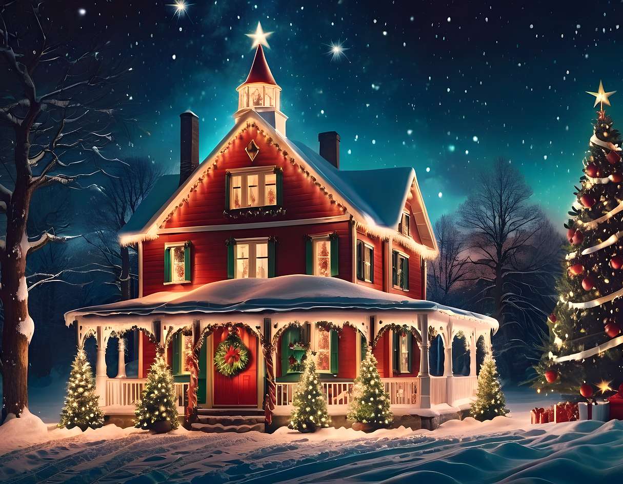 Imponująca dekoracja świąteczna puzzle online