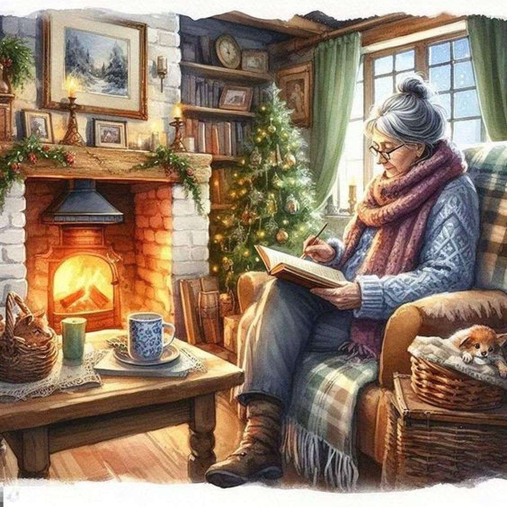 Spokojny zimowy dzień u babci puzzle online
