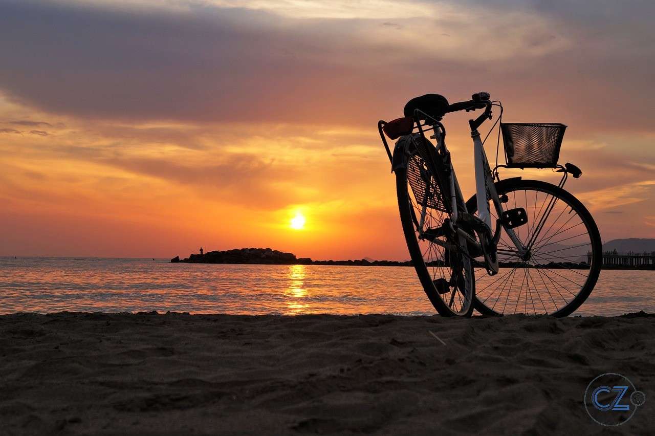 Rower, plaża puzzle online