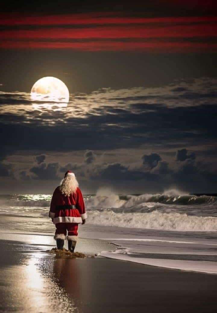 Mikołaj na plaży puzzle online