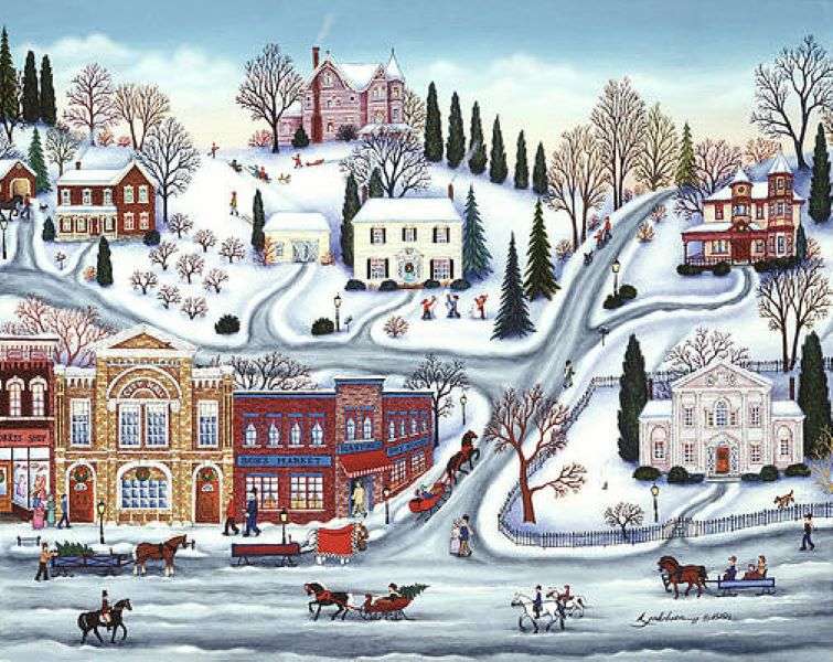 Obrazy pejzaż zimowy puzzle online