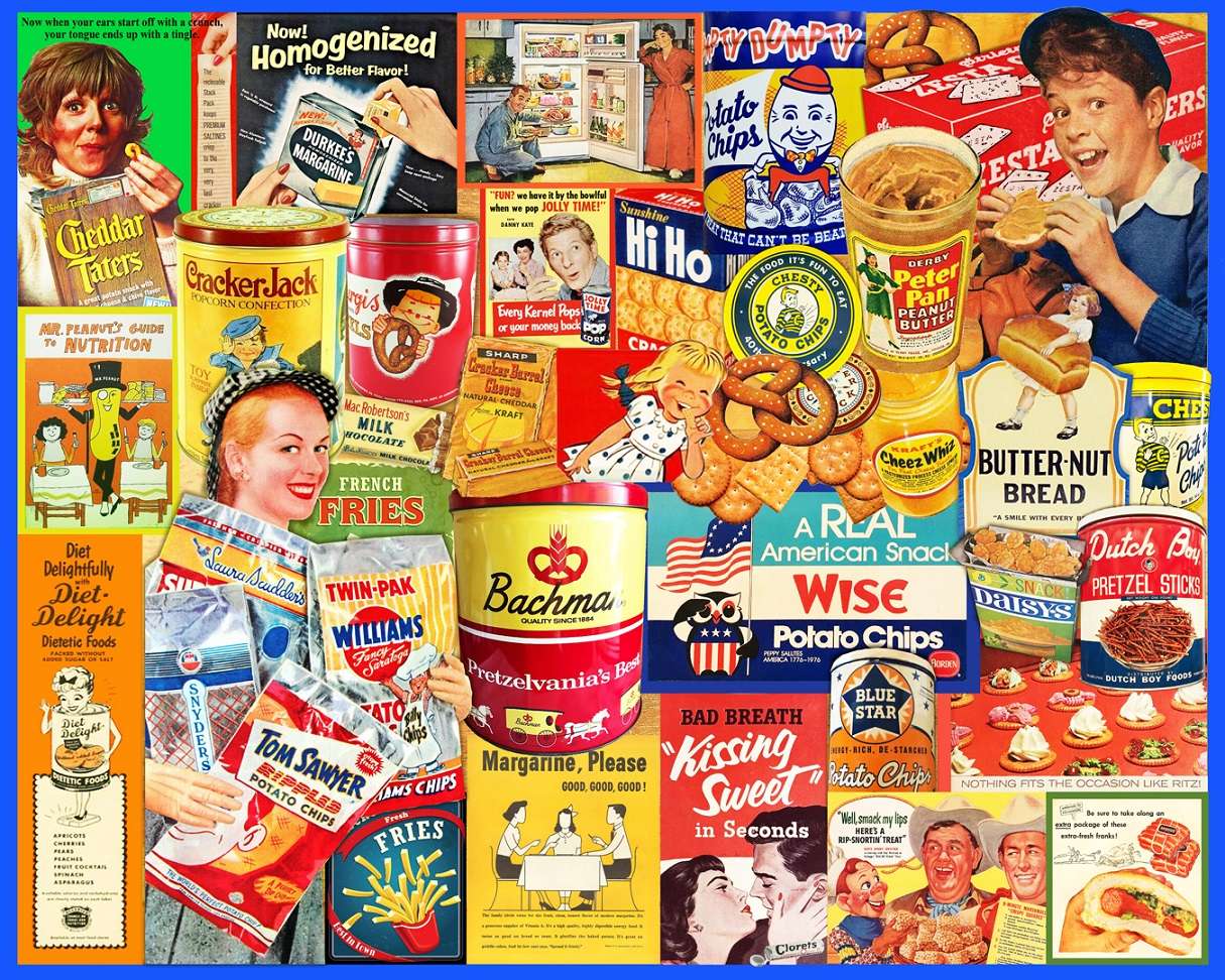 Reklama żywności w stylu vintage puzzle online