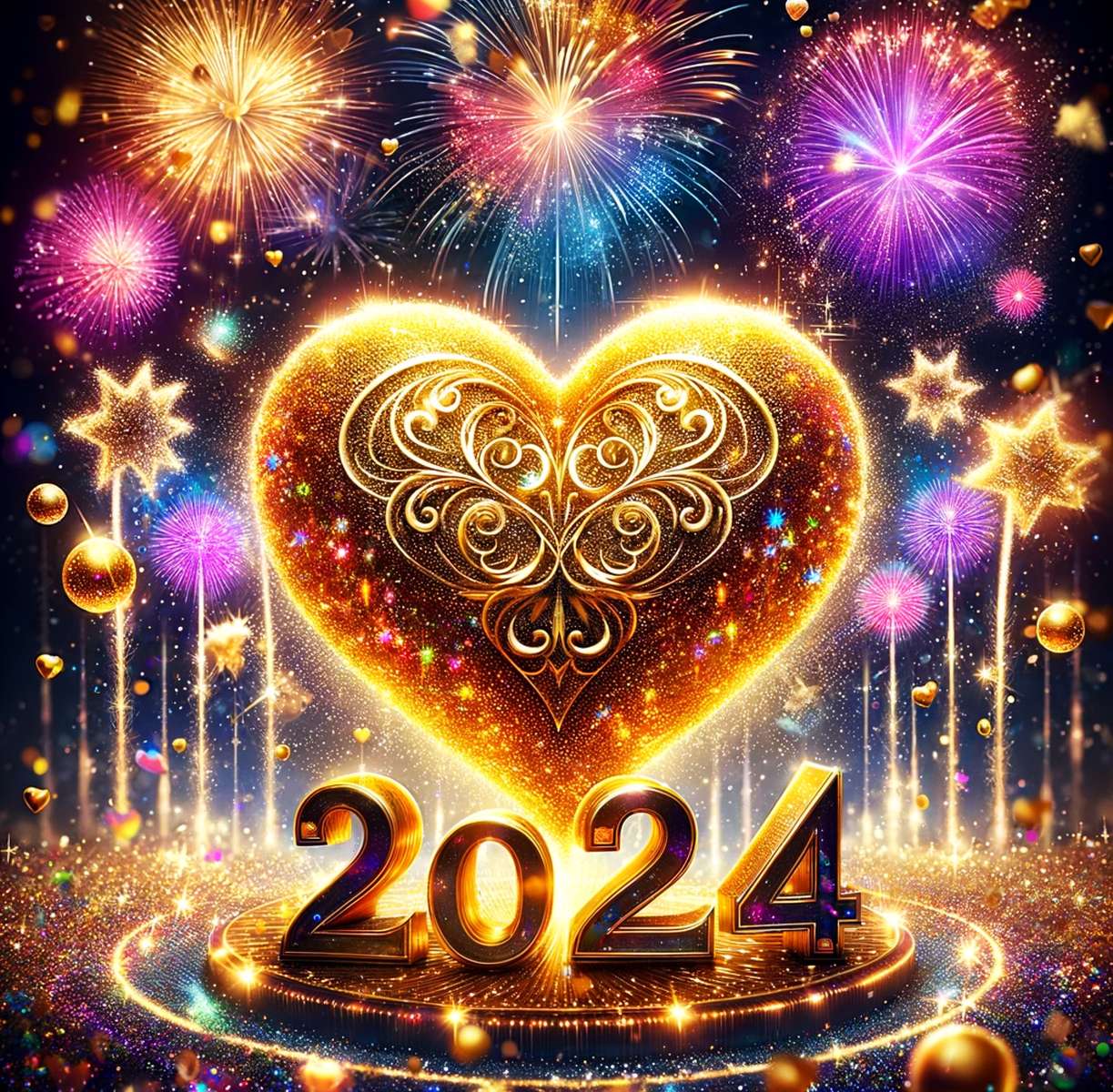 Szczęścia i miłości w Nowym Roku puzzle online