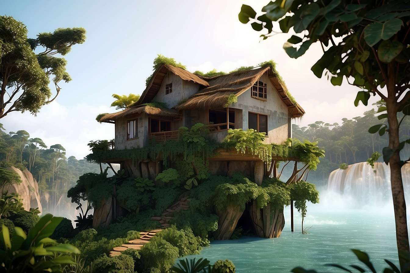 Dom w dżungli puzzle online