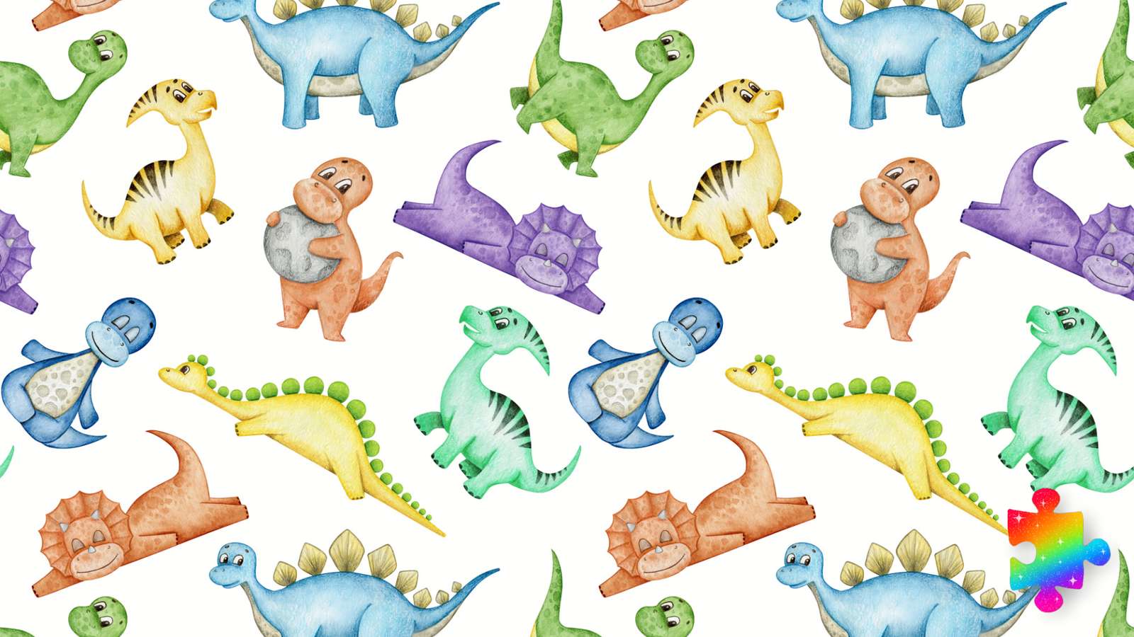 Kolory dinozaurów puzzle online