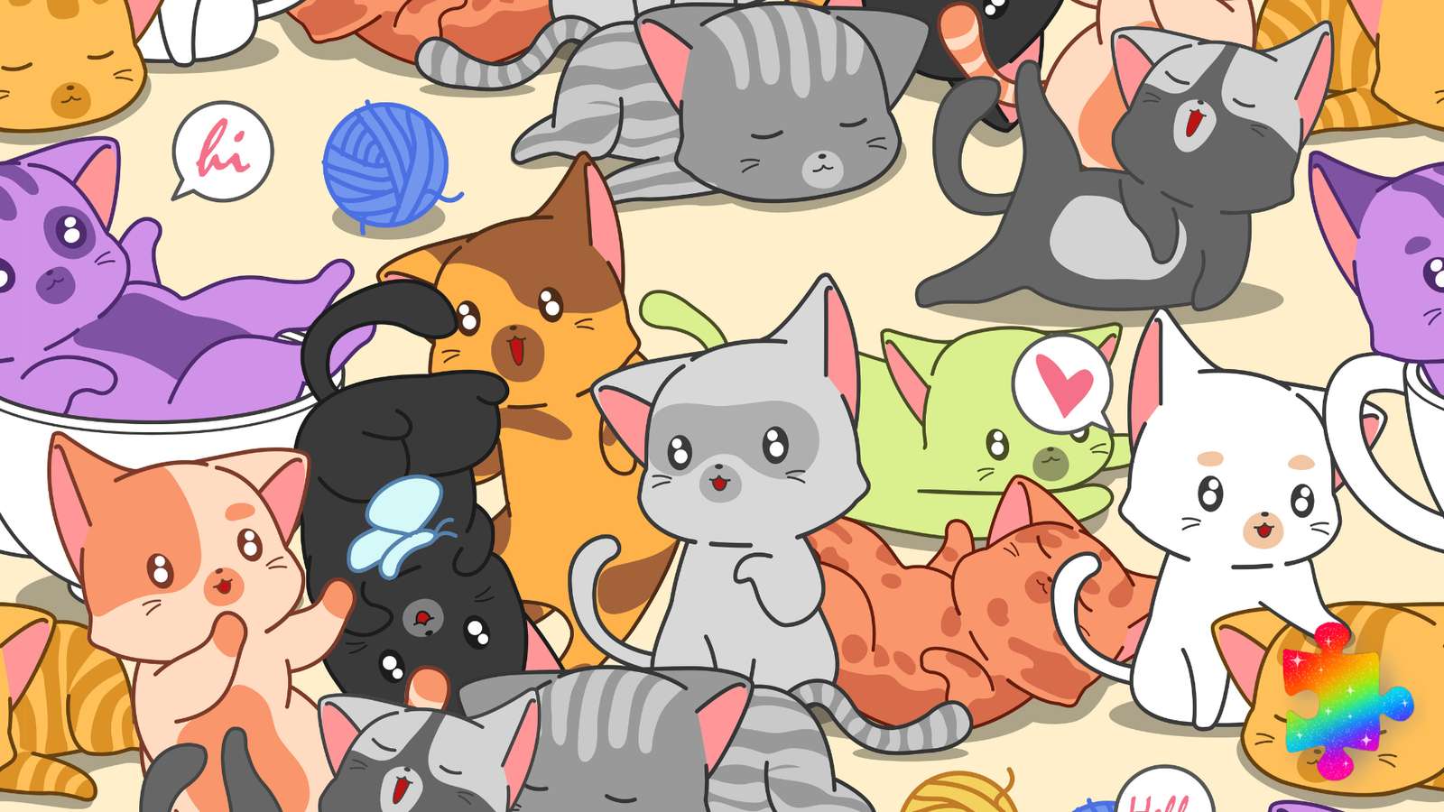 Wesołe kotki puzzle online