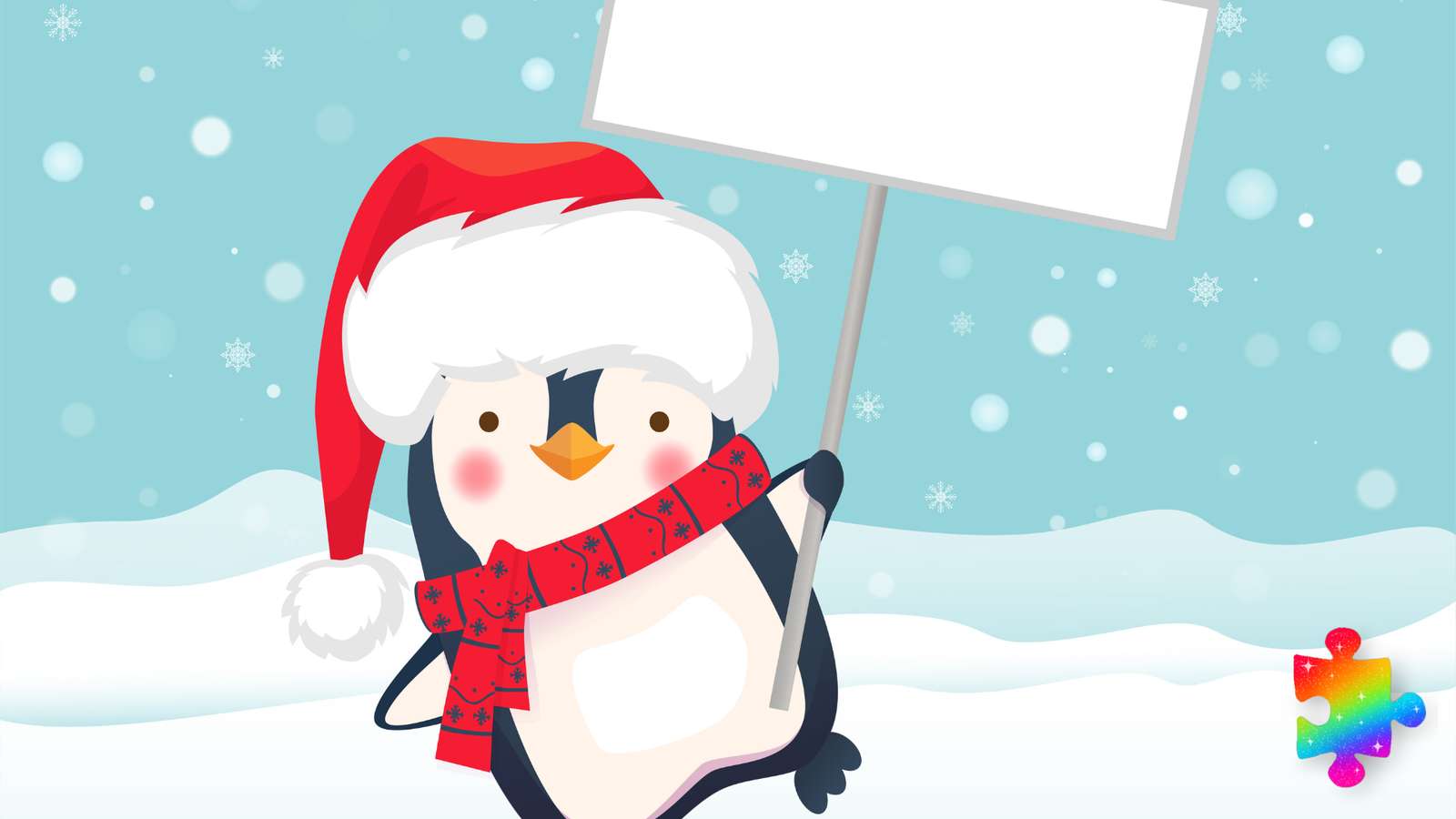 Świąteczny pingwinek puzzle online