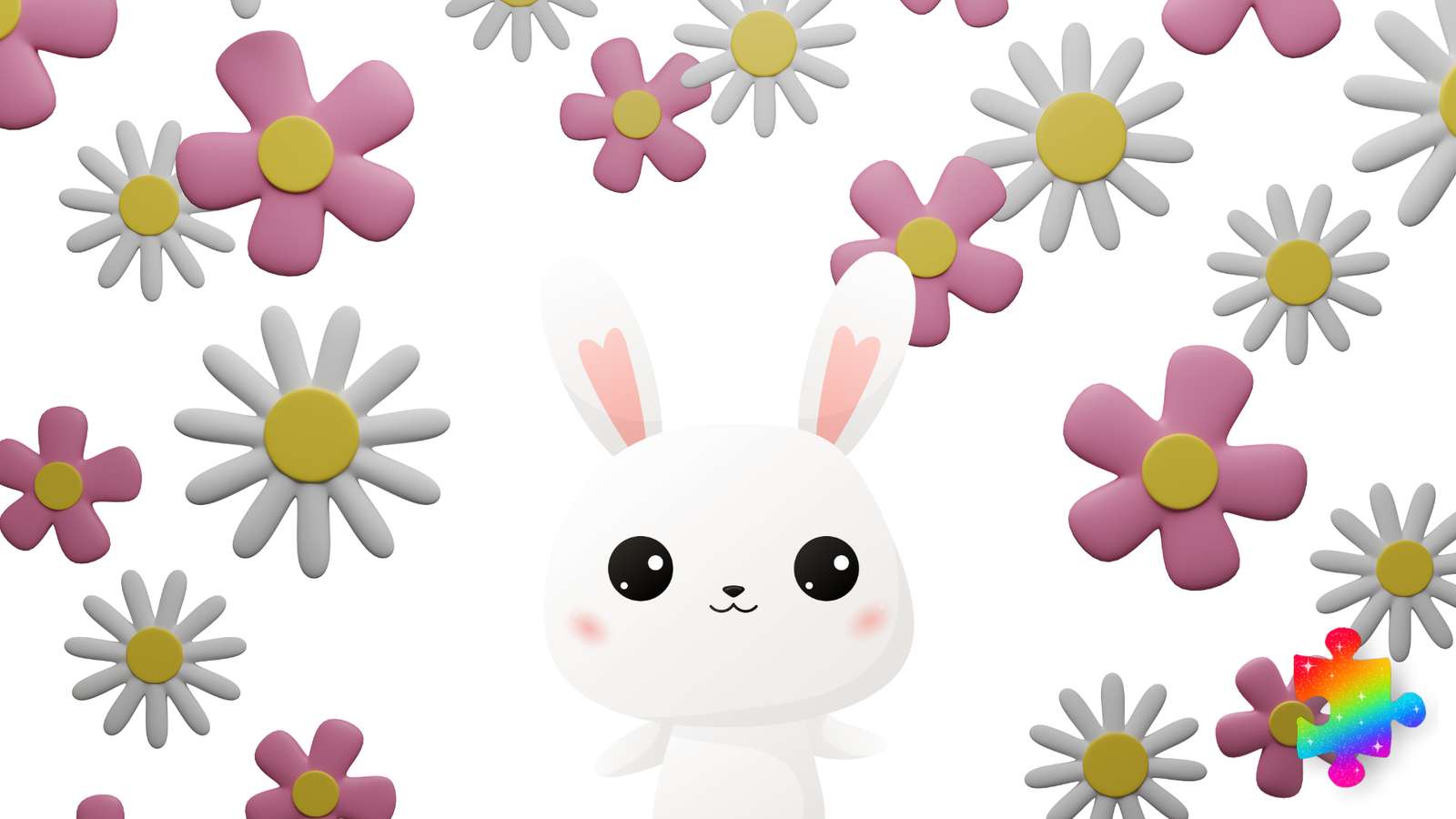 Kwiatowy króliczek puzzle online