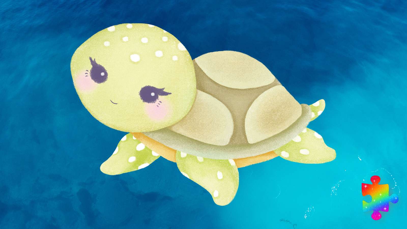 Ładny żółw puzzle online