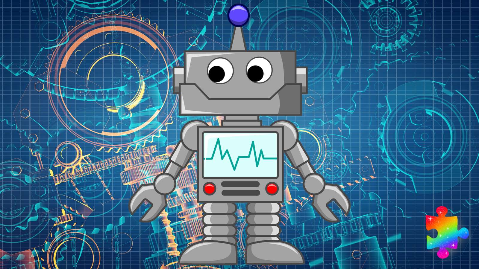 Szczęśliwy robot puzzle online