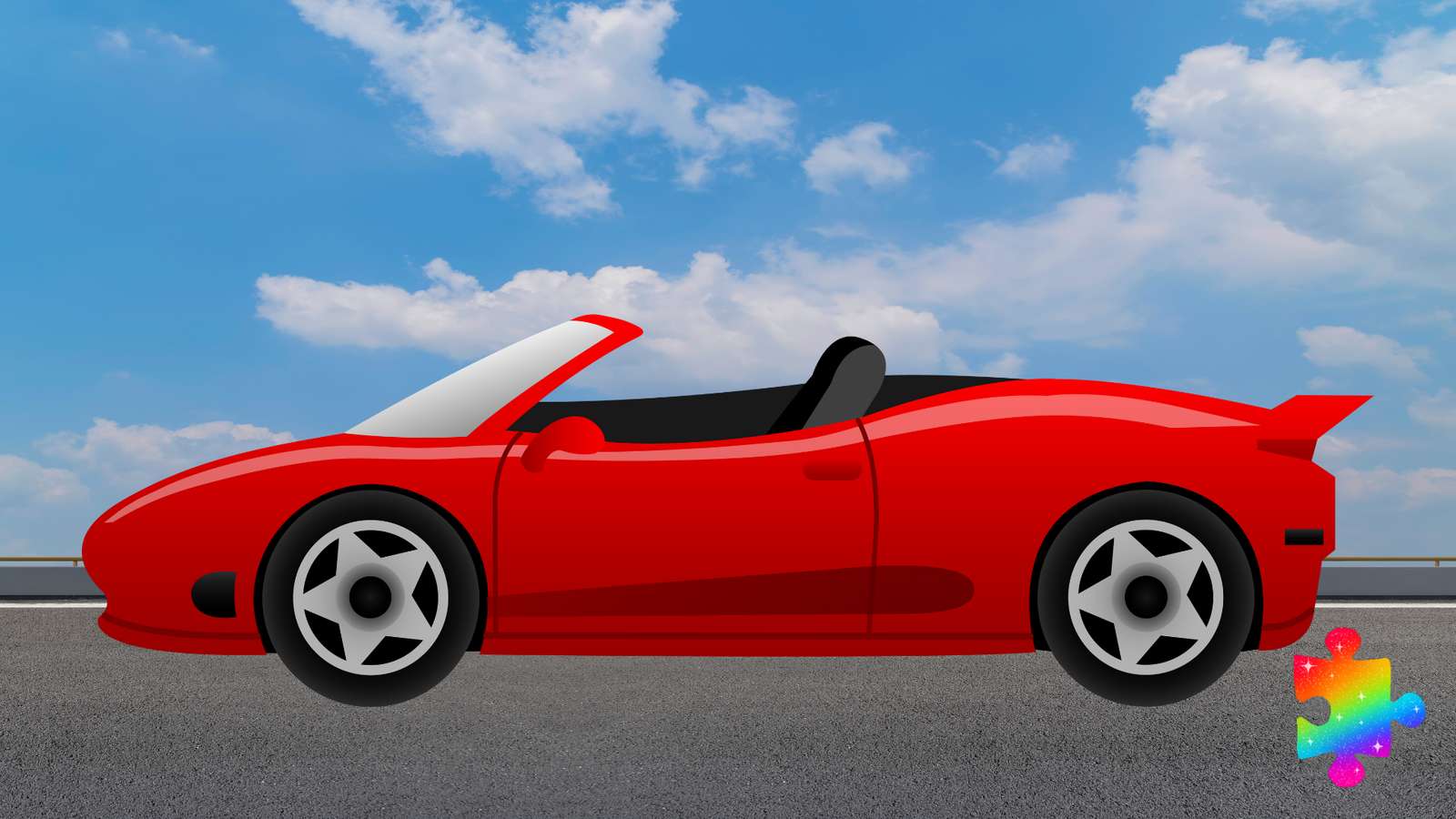 Czerwony szybki samochód puzzle online