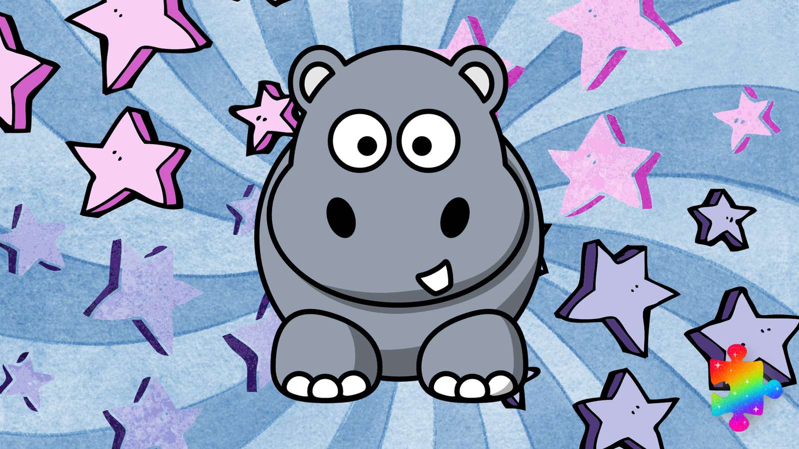 Hipopotam i gwiazdy puzzle online