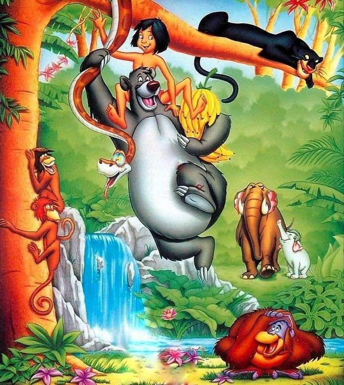 Szczęśliwe stado dżungli puzzle online