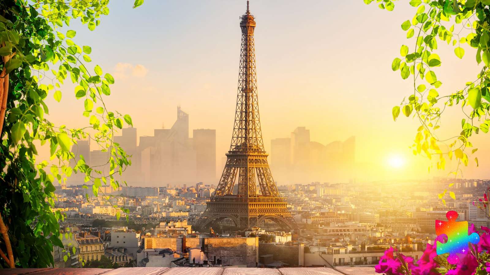 Paryż, zachód słońca puzzle online