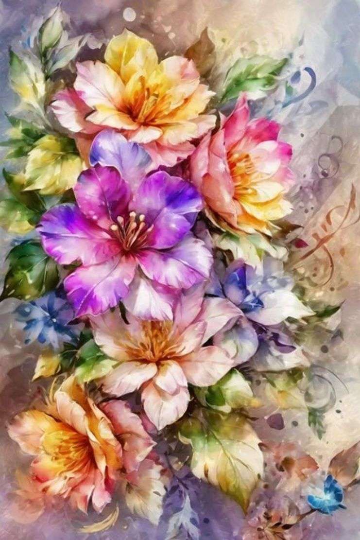 Niesamowite kwiaty puzzle online