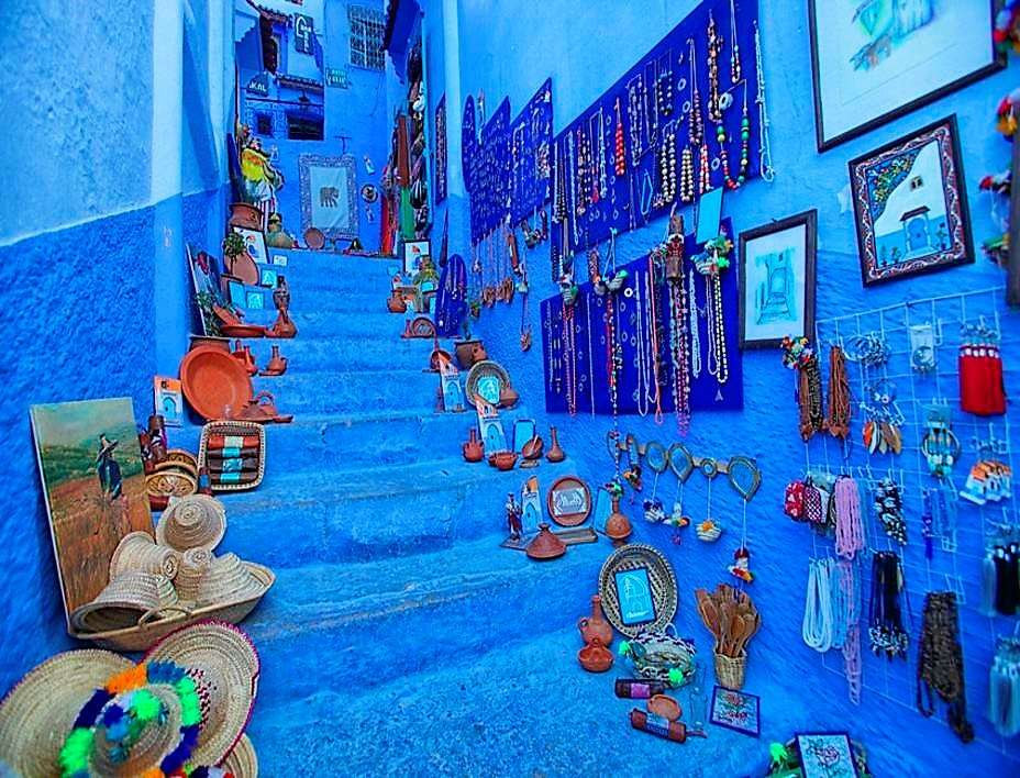 Błękitne miasto Chefchaouen w Maroku puzzle online