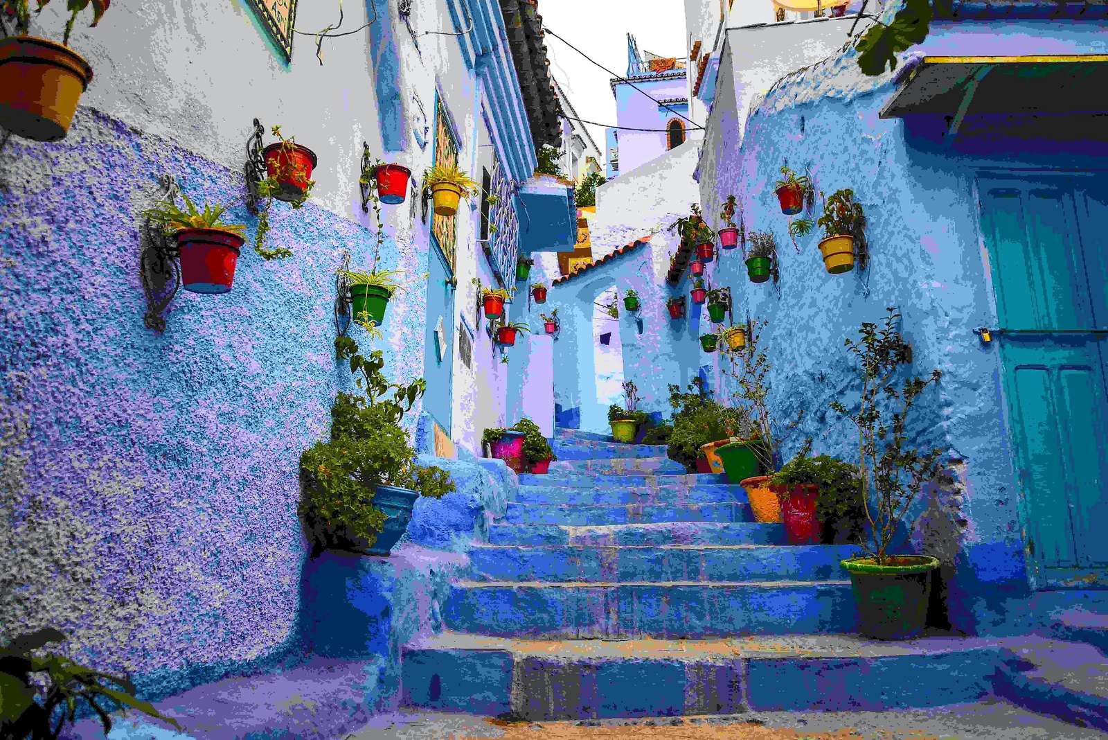 Błękitne miasto Chefchaouen w Maroku puzzle online