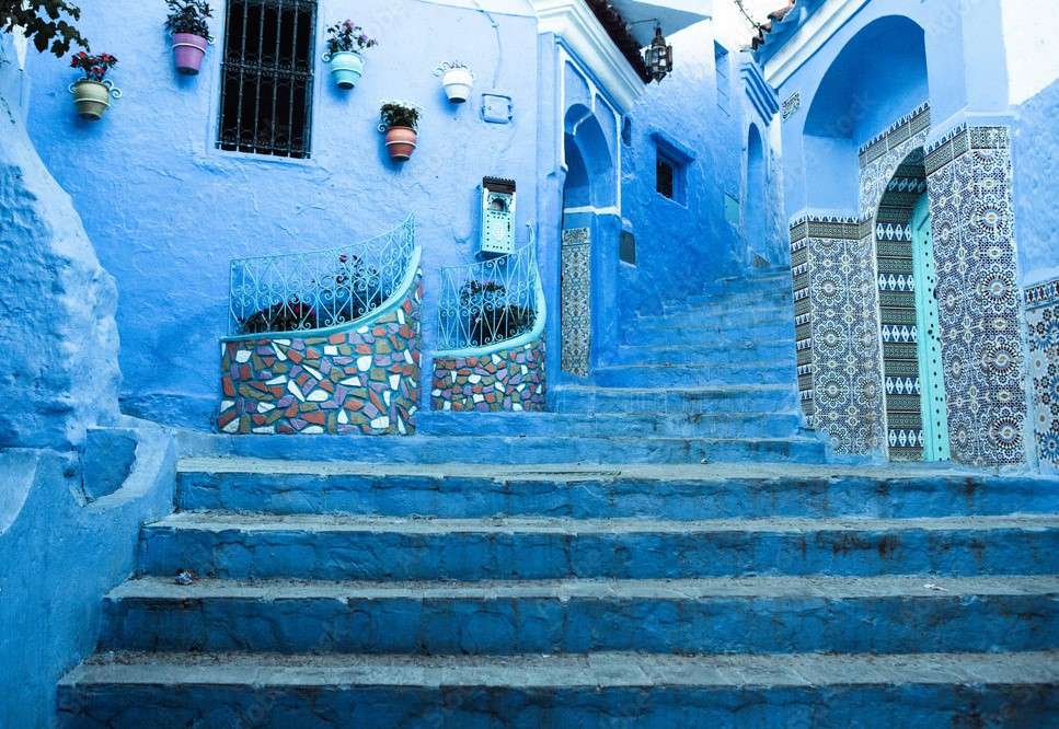 Błękitne miasto Chefchaouen w Maroku puzzle online